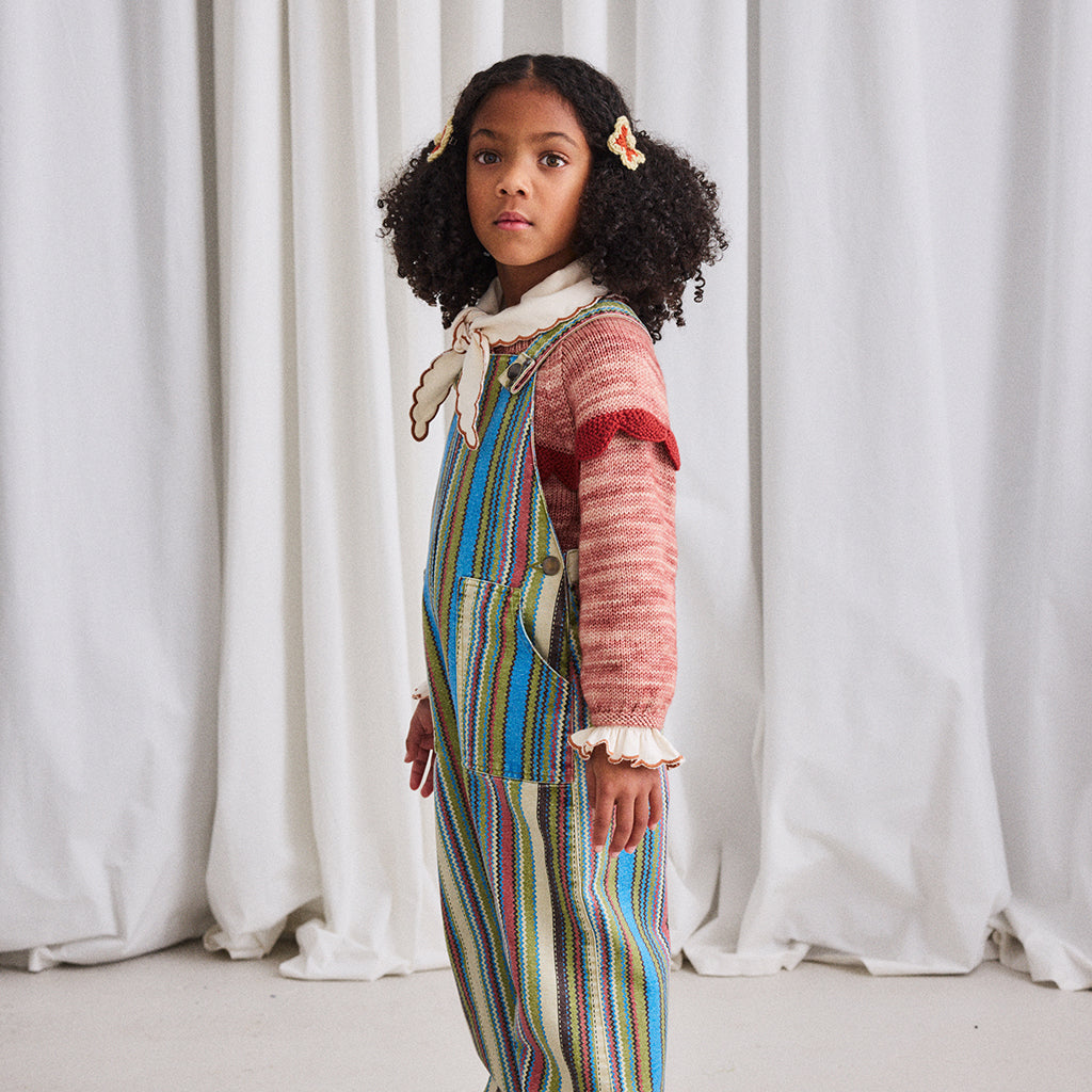 Misha & Puff Child Scallop Yoke Cardigan Prairie Rose Pink