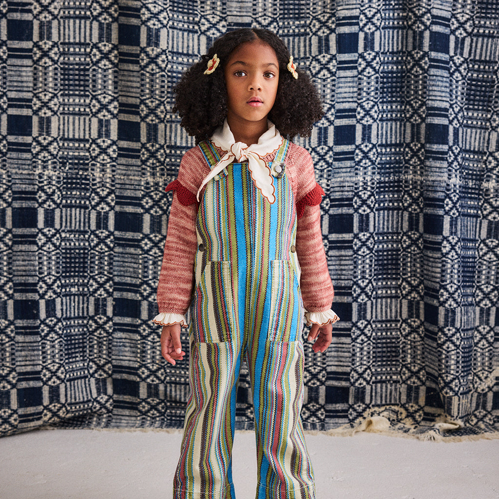 Misha & Puff Child Scallop Yoke Cardigan Prairie Rose Pink