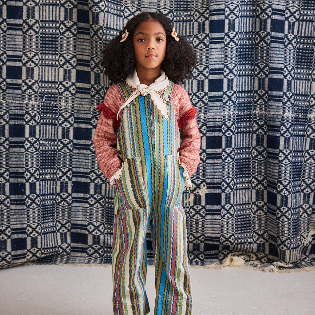 Misha & Puff Child Scallop Yoke Cardigan Prairie Rose Pink