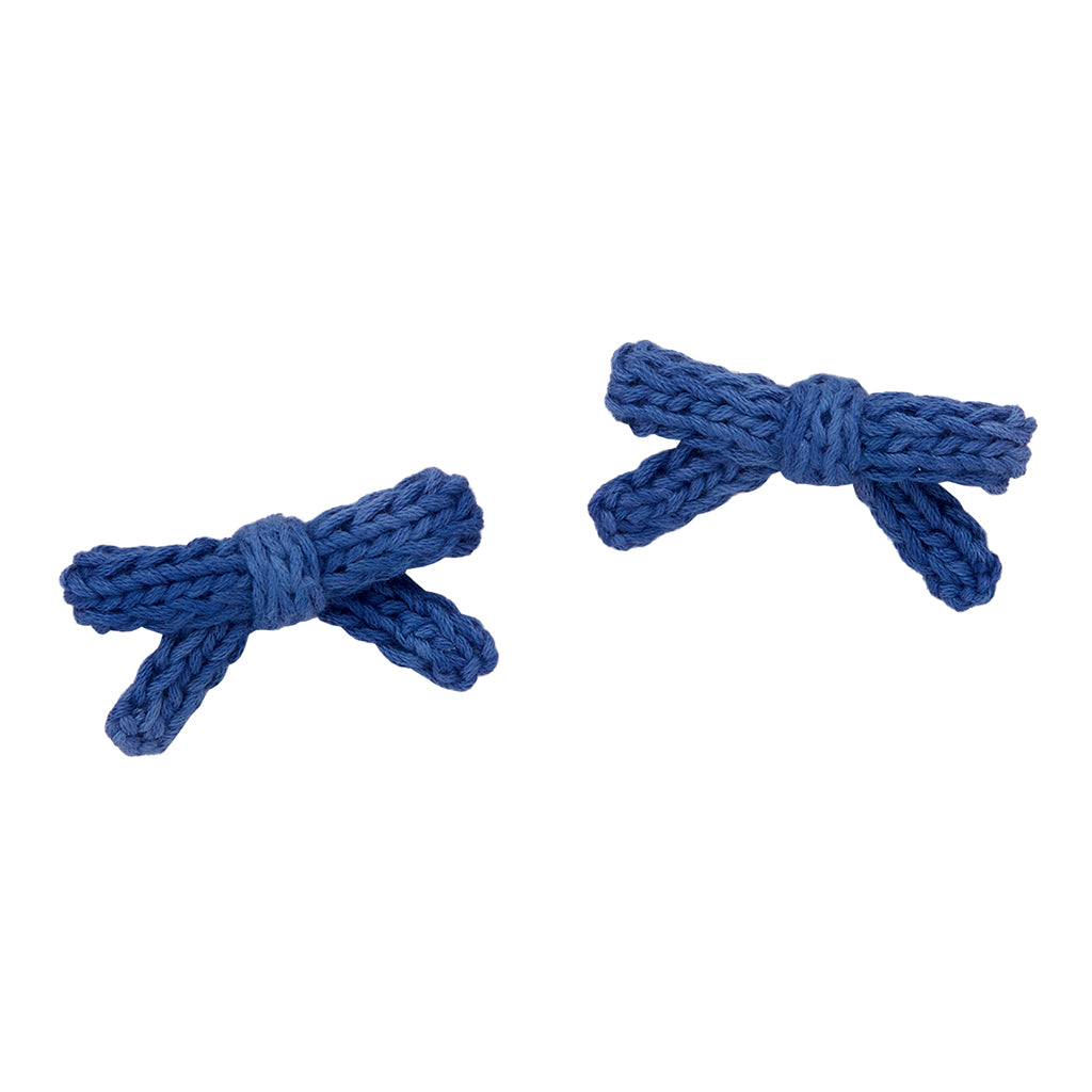 Misha &amp; Puff Child Set Of Two Goldie Bow Hair Clips Blue Ribbon