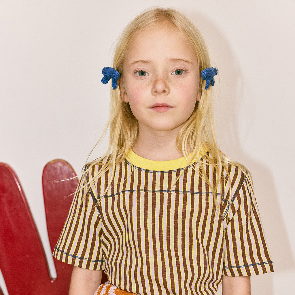 Misha & Puff Child Set Of Two Goldie Bow Hair Clips Blue Ribbon