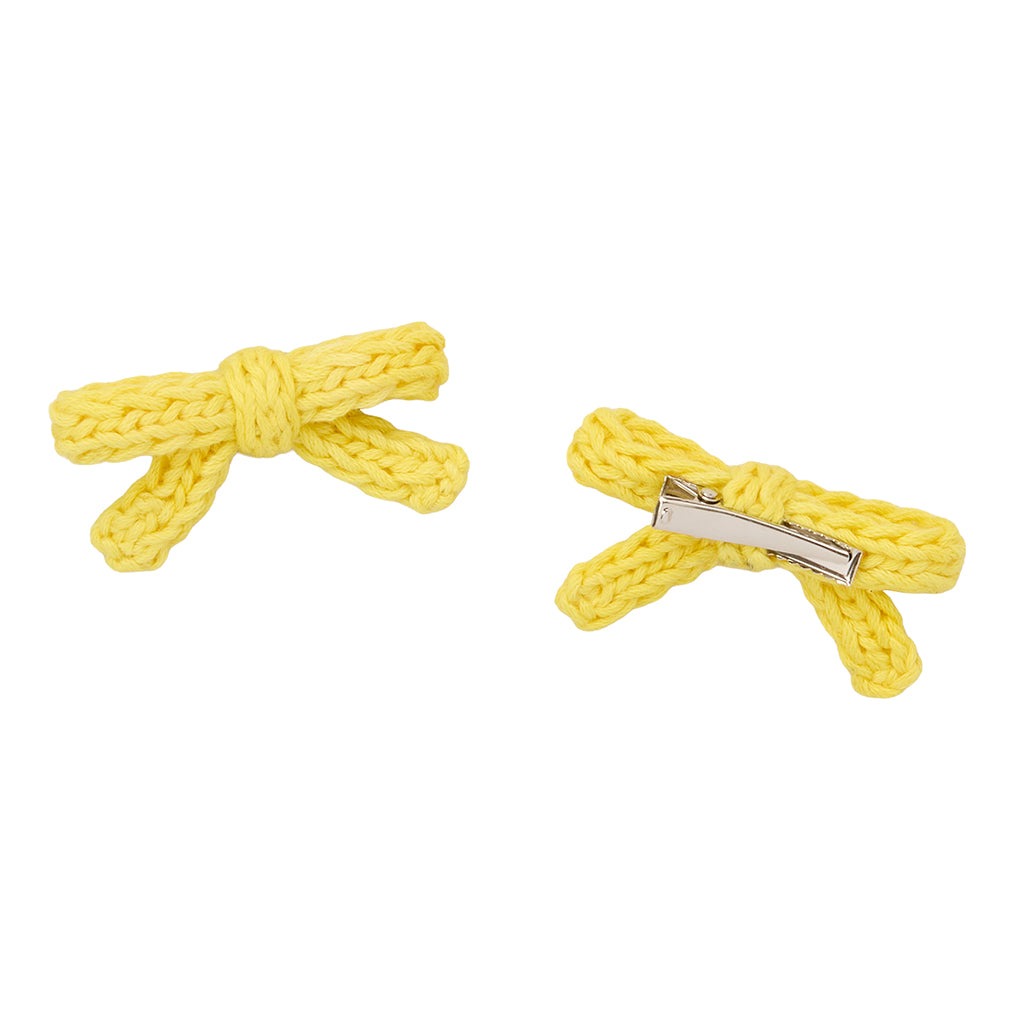 Misha & Puff Child Set Of Two Goldie Bow Hair Clips Sol Yellow