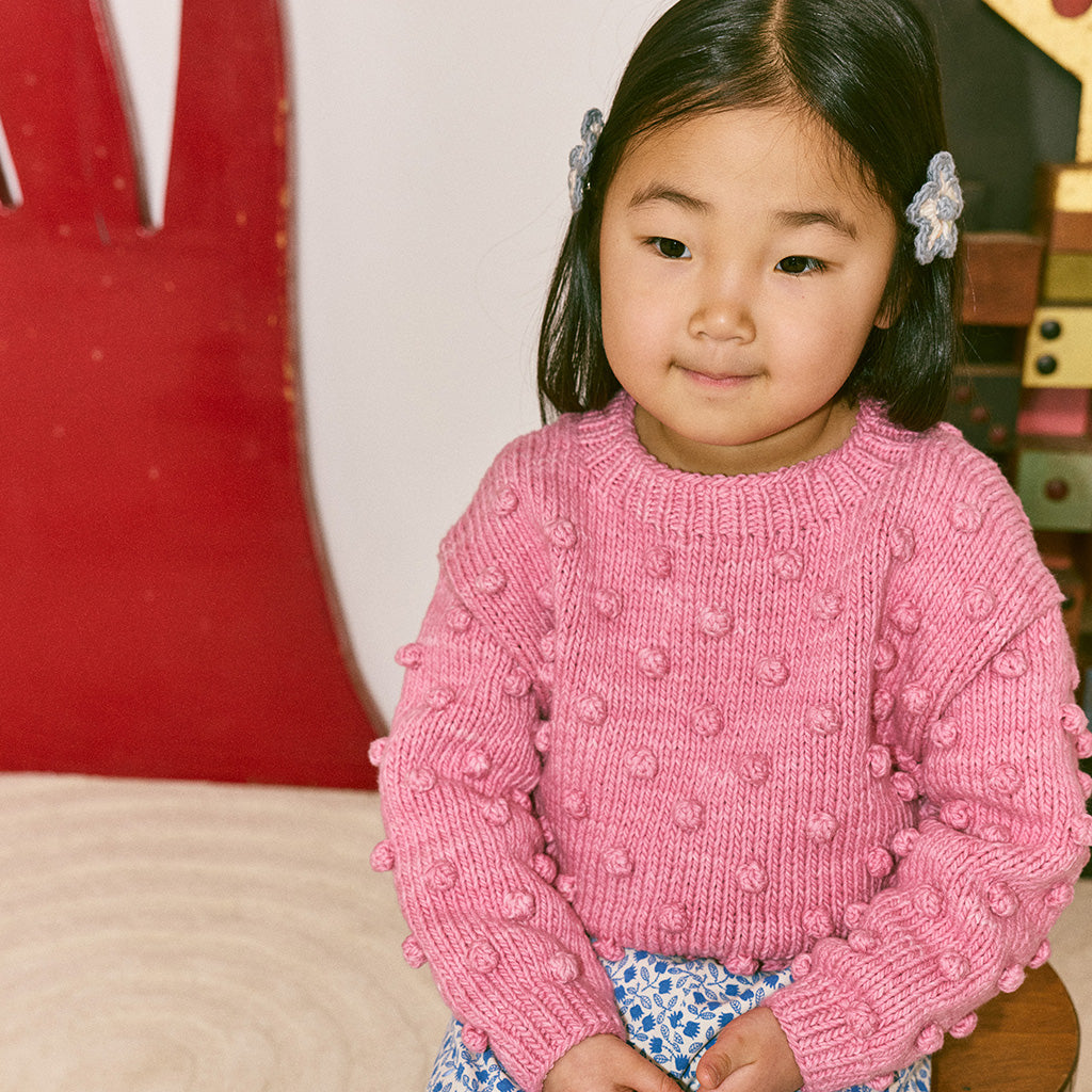 Misha & Puff Child Set Of Two Medium Flower Clips Seashore Confetti Grey