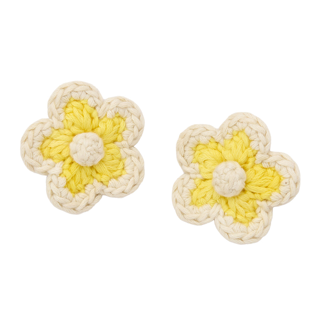Misha &amp; Puff Child Set Of Two Medium Flower Clips Sol Yellow