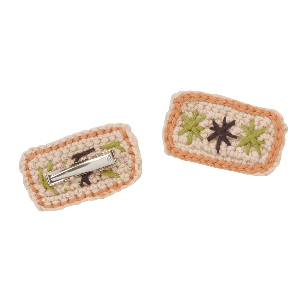 Misha & Puff Child Set Of Two Puff Star Clips Patina Beige