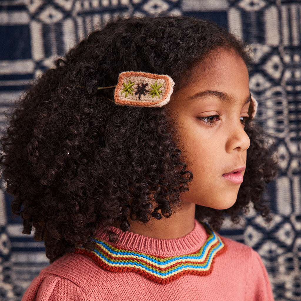 Misha & Puff Child Set Of Two Puff Star Clips Patina Beige