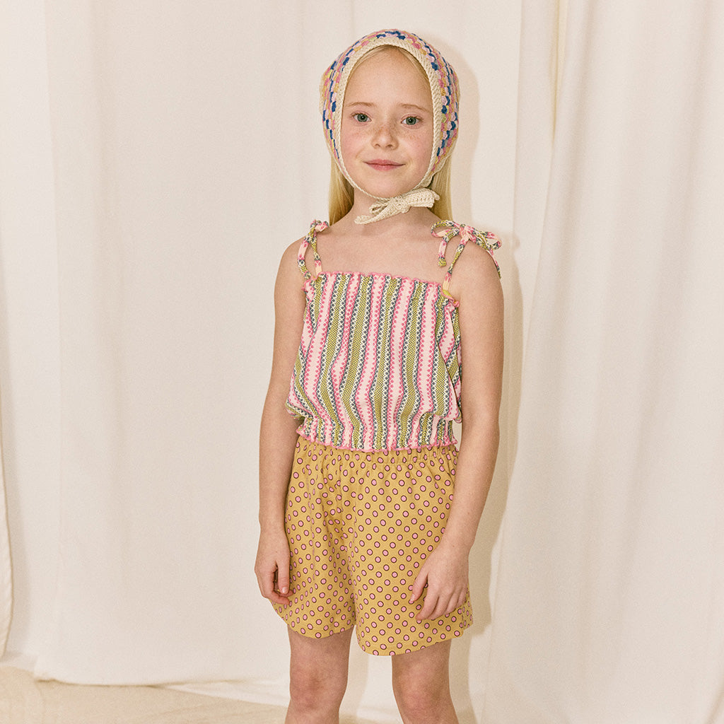 Misha & Puff Child Sydney Blouse Aqua Vaquero Stripes