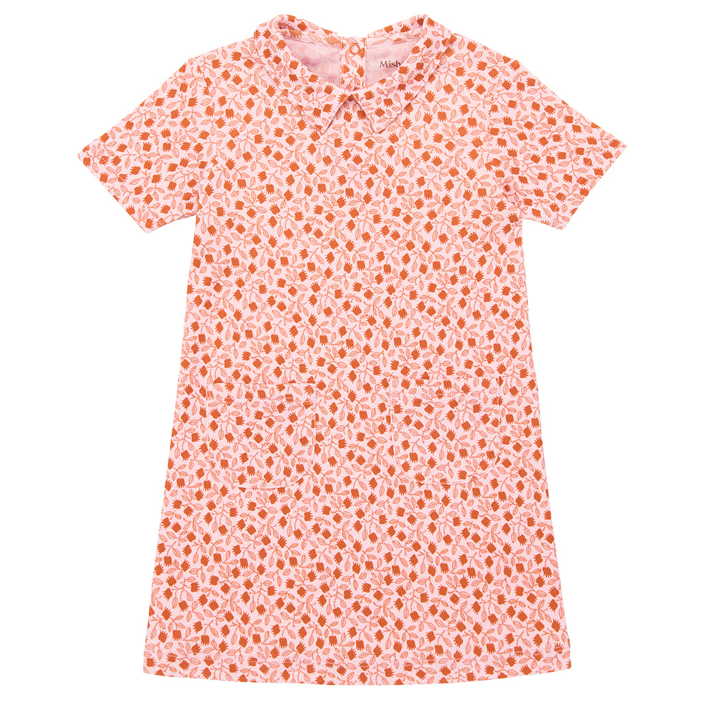 Misha &amp; Puff Child Twiggy Dress Aura Pink Lisse Fields Print