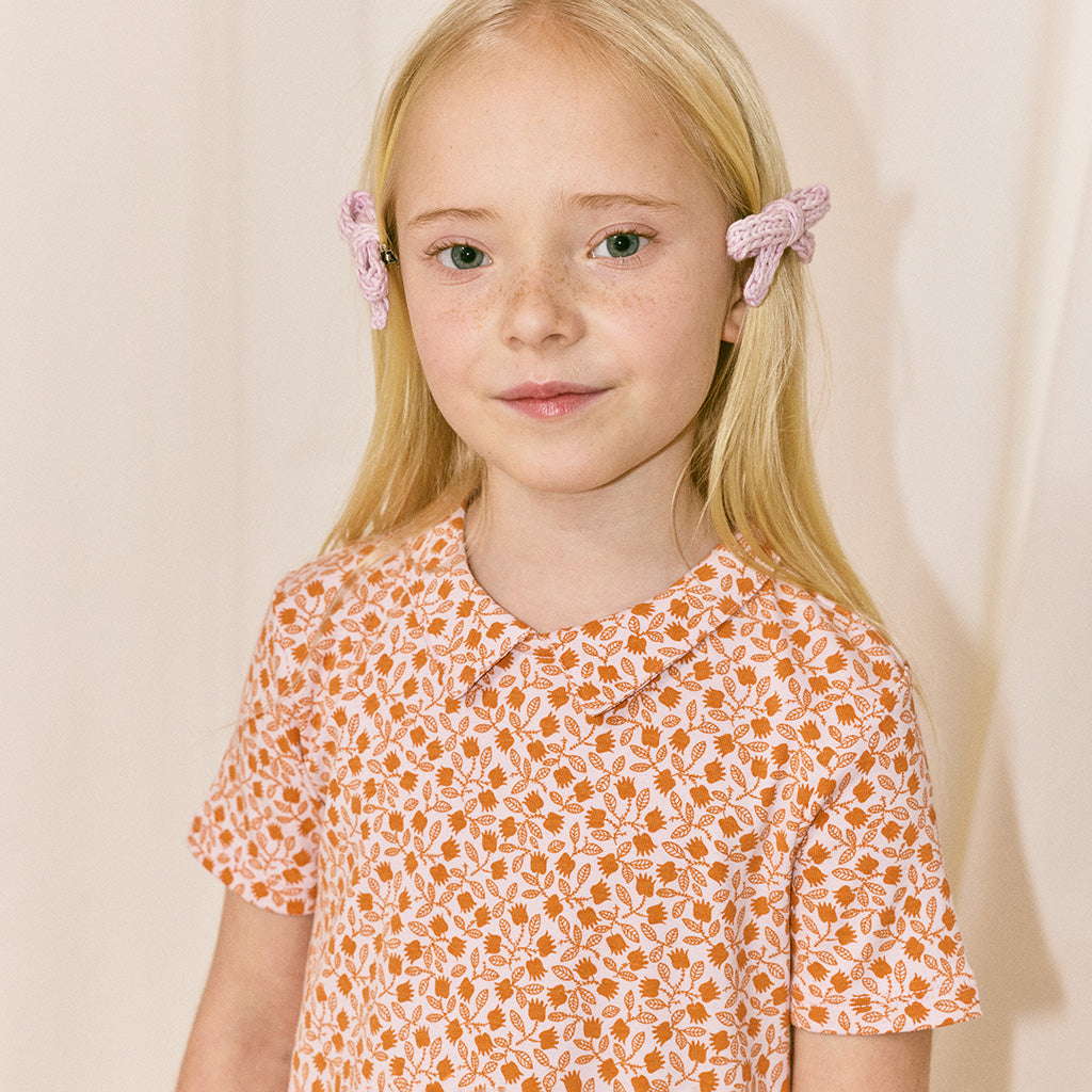 Misha & Puff Child Twiggy Dress Aura Pink Lisse Fields Print