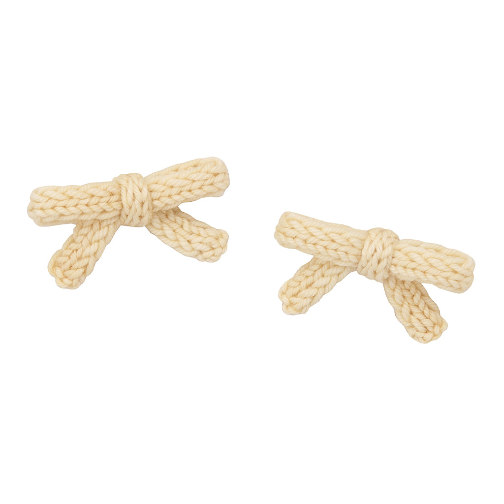 Misha &amp; Puff Child Set Of Two Goldie Bow Hair Clips Shortbread Yellow