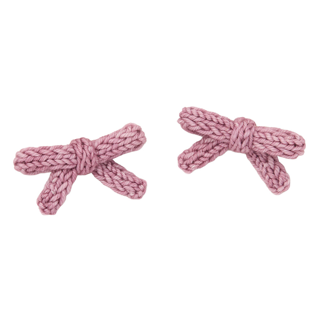 Misha &amp; Puff Child Set Of Two Goldie Bow Hair Clips Antique Rose Pink