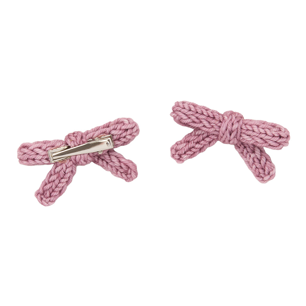 Misha & Puff Child Set Of Two Goldie Bow Hair Clips Antique Rose Pink