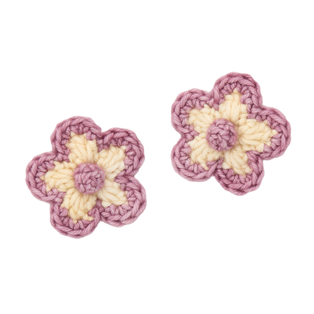 Misha &amp; Puff Child Set Of Two Medium Flower Clips Shortbread Yellow