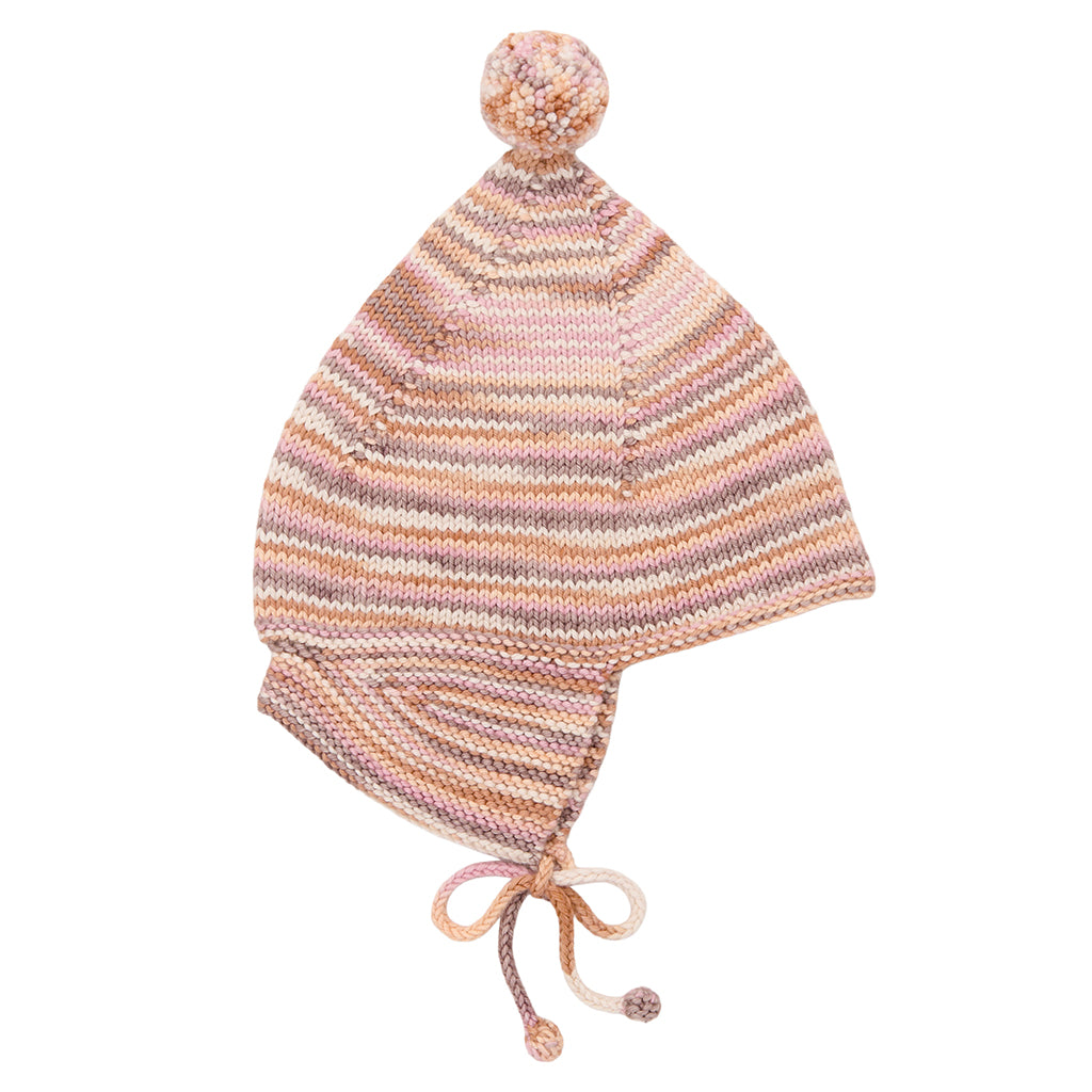 Misha & Puff Child Pointy Peak Hat Mochi Brown Space Dye