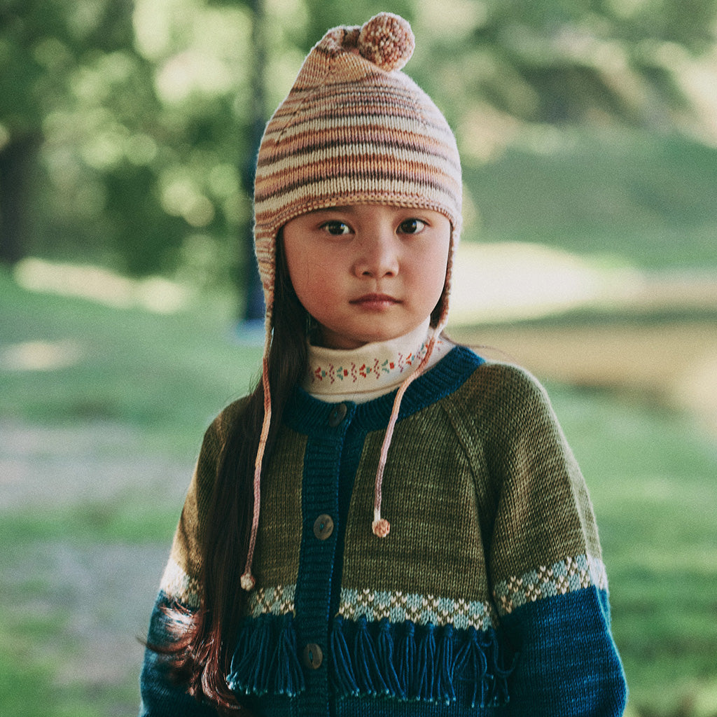 Misha & Puff Child Pointy Peak Hat Mochi Brown Space Dye