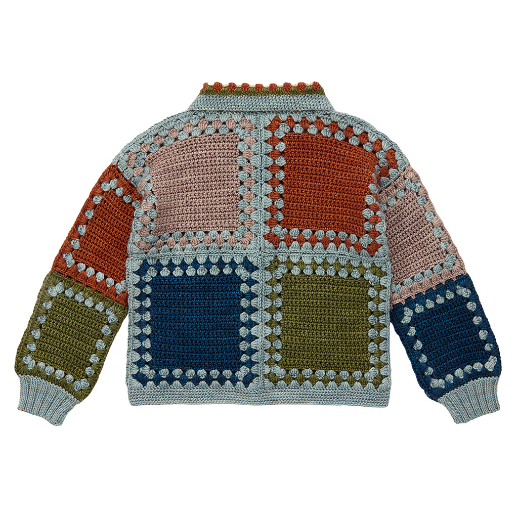 Misha & Puff Child Crochet Home Cardigan Onsen Blue