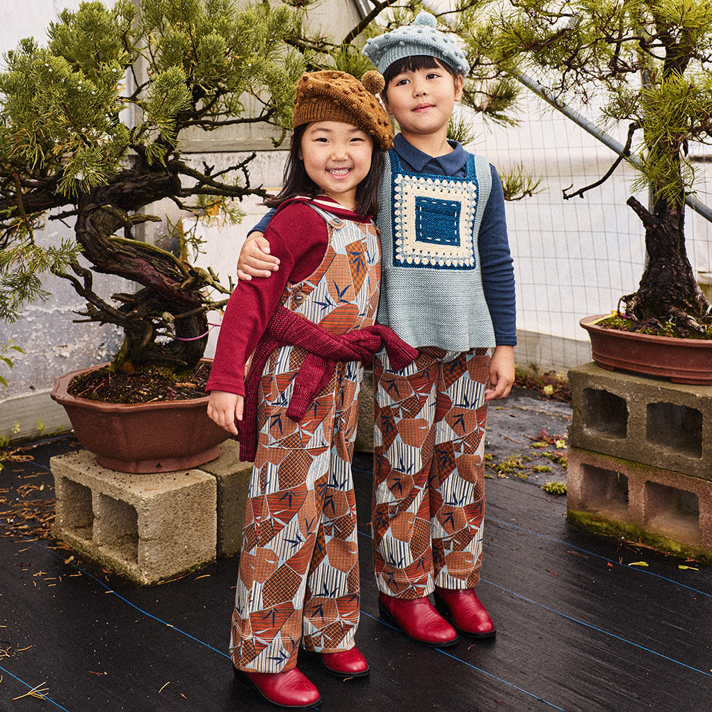 Misha & Puff Child Popcorn Beret Hat Onsen Blue
