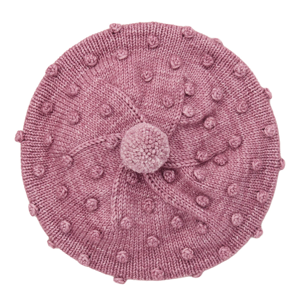 Misha &amp; Puff Child Popcorn Beret Hat Antique Rose Pink