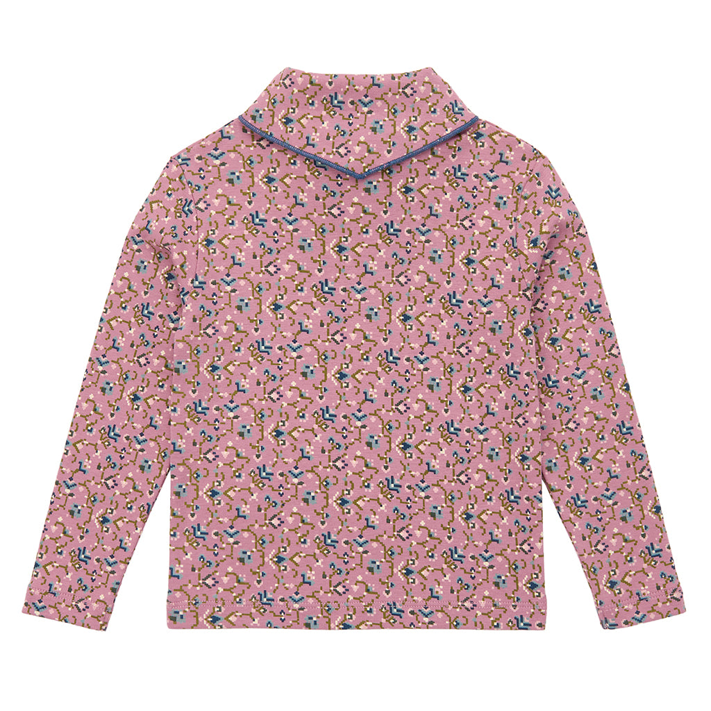 Misha & Puff Child Scout T-shirt Antique Rose Pink Millefleurs Floral Print