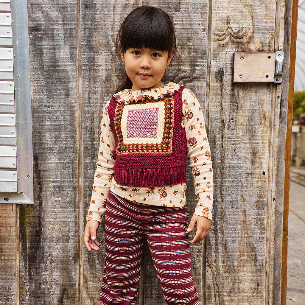 Misha & Puff Child A-Pants Cambridge Red Sgraffito Stripes