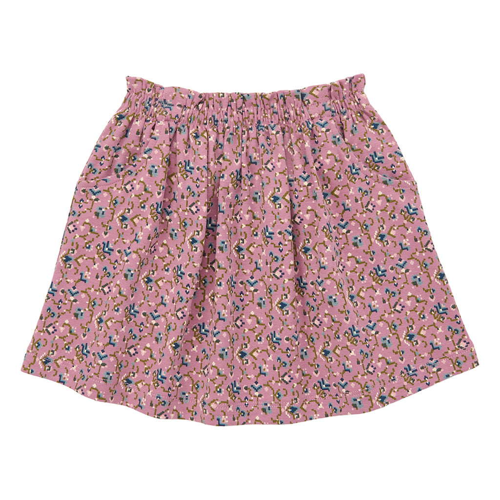 Misha &amp; Puff Child Sadie Skirt Antique Rose Pink Millefleurs Floral Print
