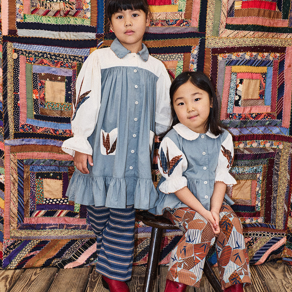 Misha & Puff Child A-Pants Rose Gold Kyoto Brown Print