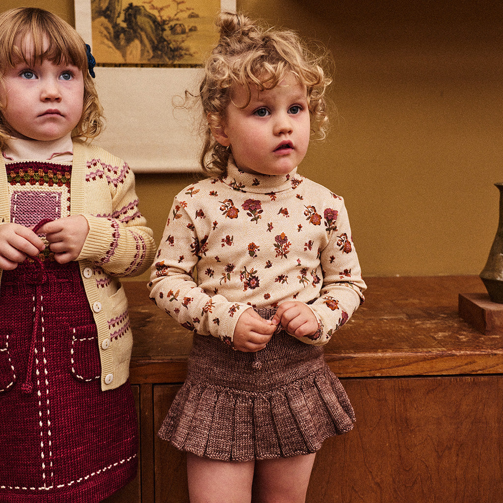Misha & Puff Child Turtleneck T-shirt String And Antique Rose Holyoke Floral