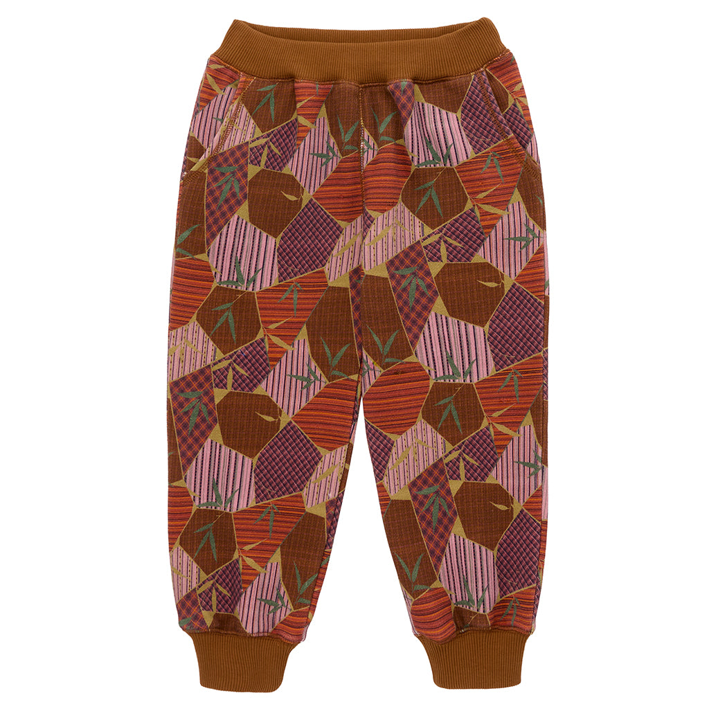 Misha & Puff Child Court Sweatpants Antique Rose Kyoto Brown Print