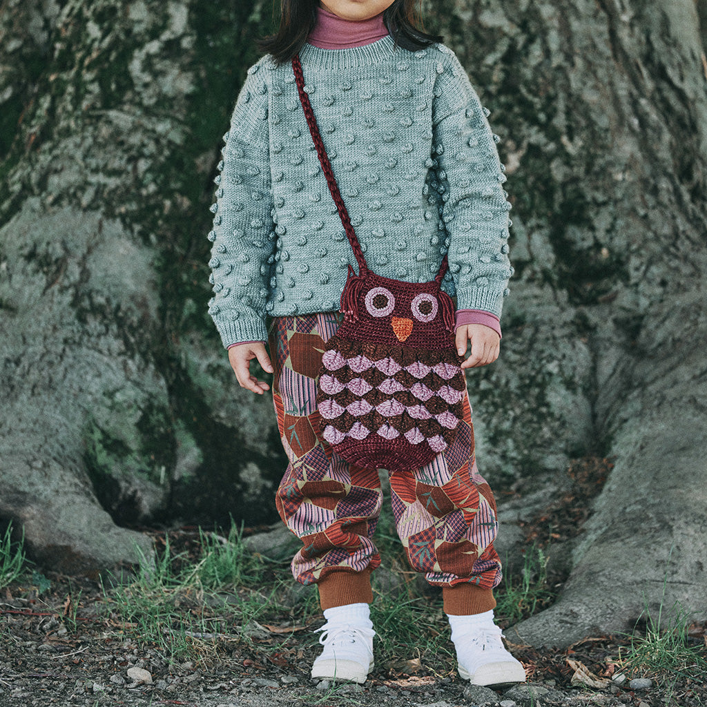 Misha & Puff Child Court Sweatpants Antique Rose Kyoto Brown Print