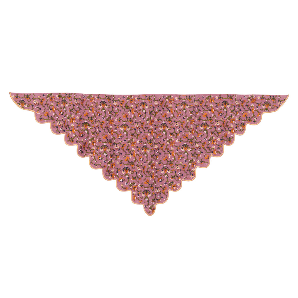 Misha & Puff Child Embroidered Scallop Scarf Antique Rose Pink
