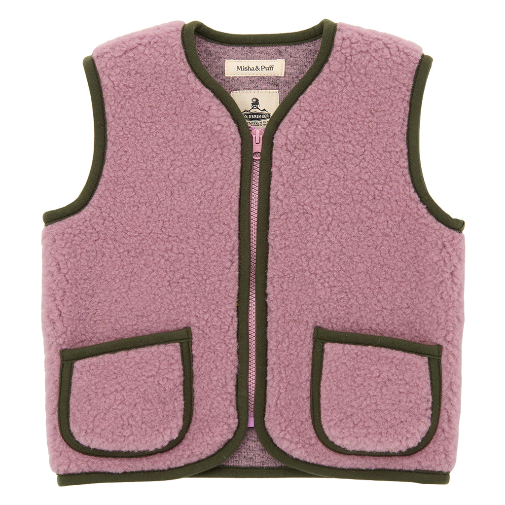 Misha & Puff Child Pepitko Vest Venetian Pink