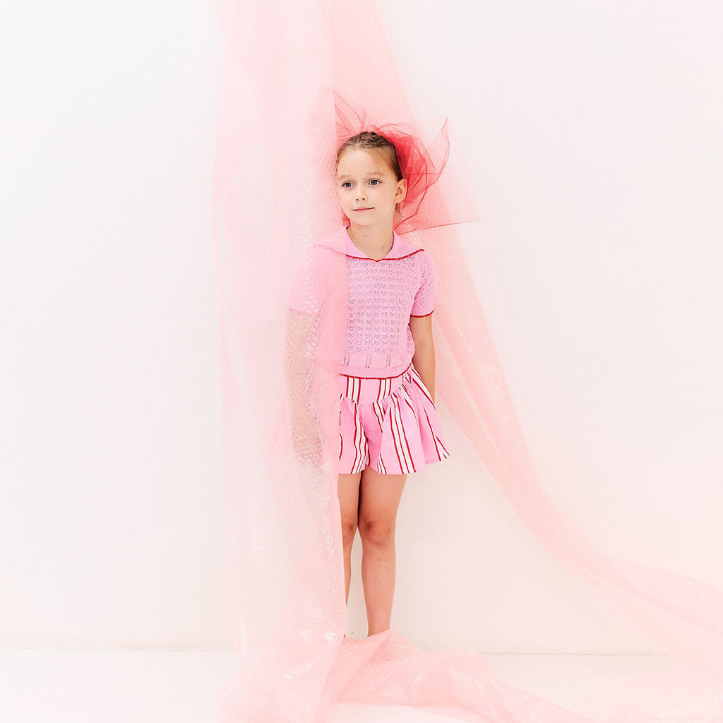 Morley Child Scooby Shorts Pink Stripes