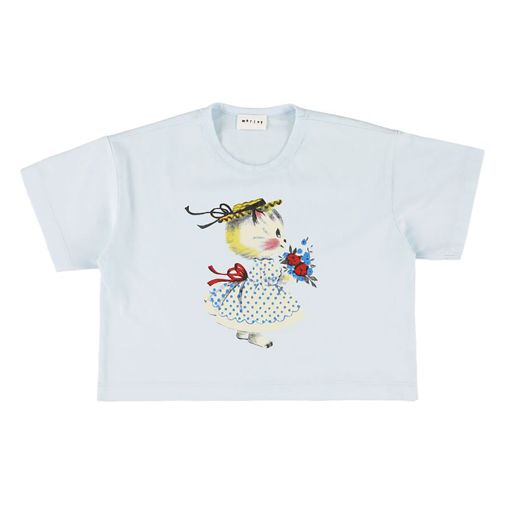 Morley Child Warsaw T-Shirt Rudy Cat Print Delicate Blue