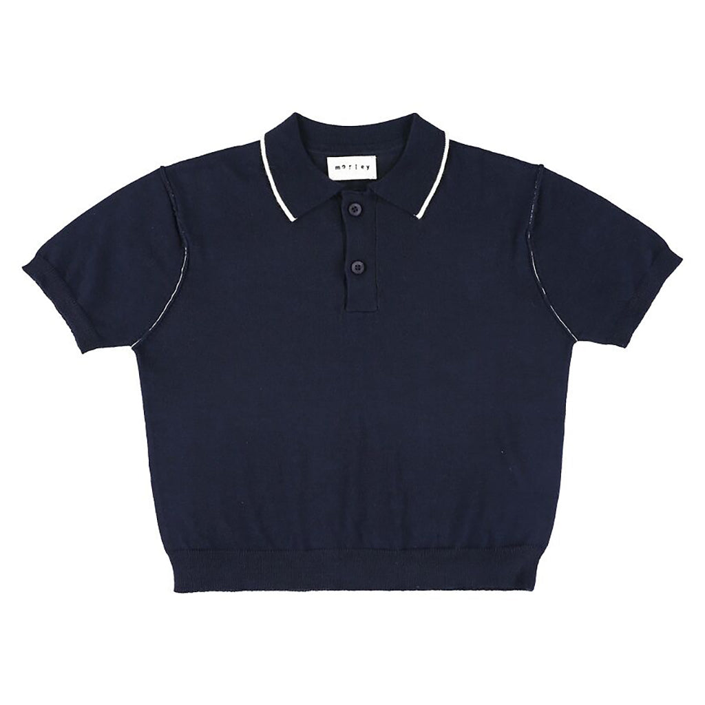 Morley Child Xalapa Knit Polo T-shirt Navy Blue