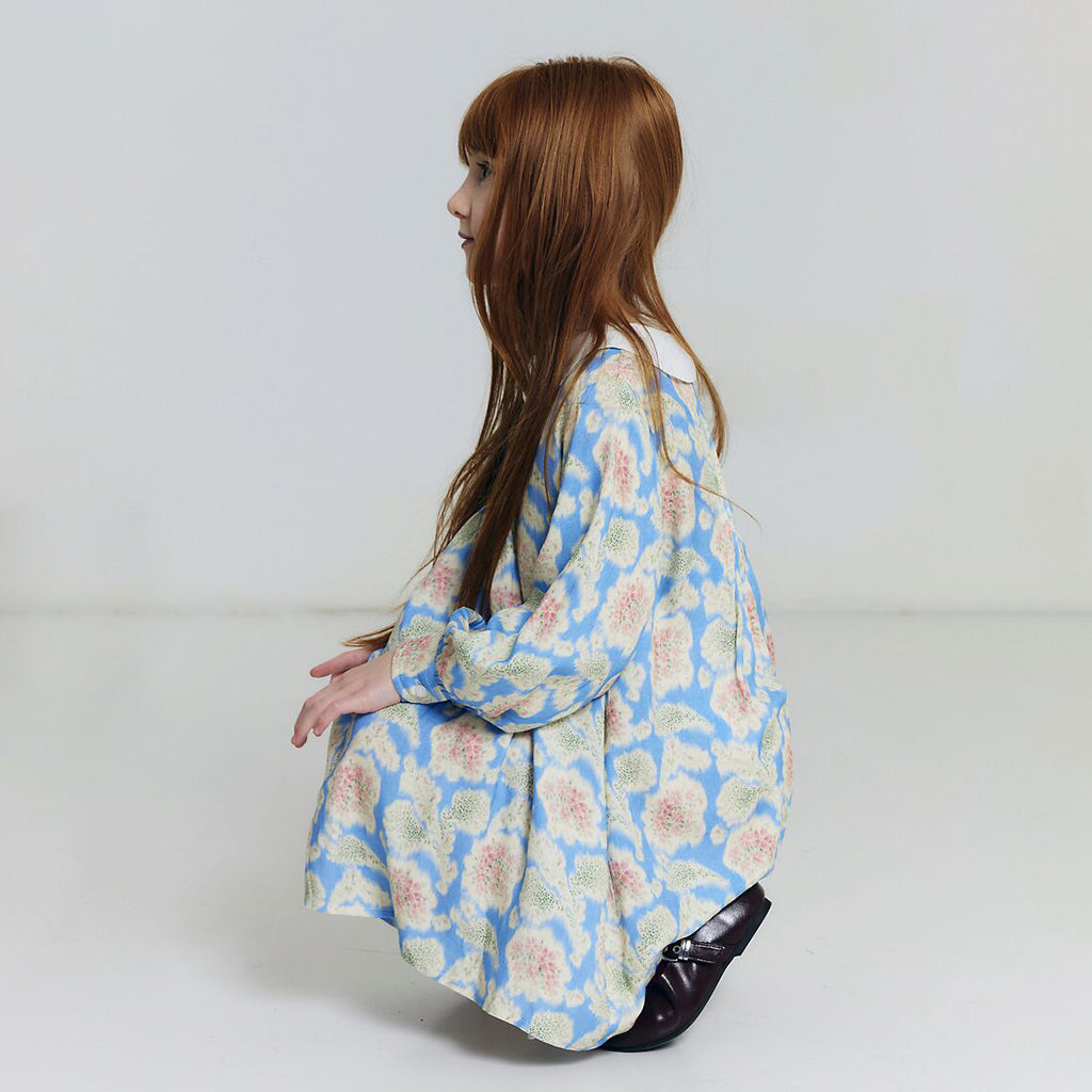Morley Child Yda Dress Henri Blue Floral Print