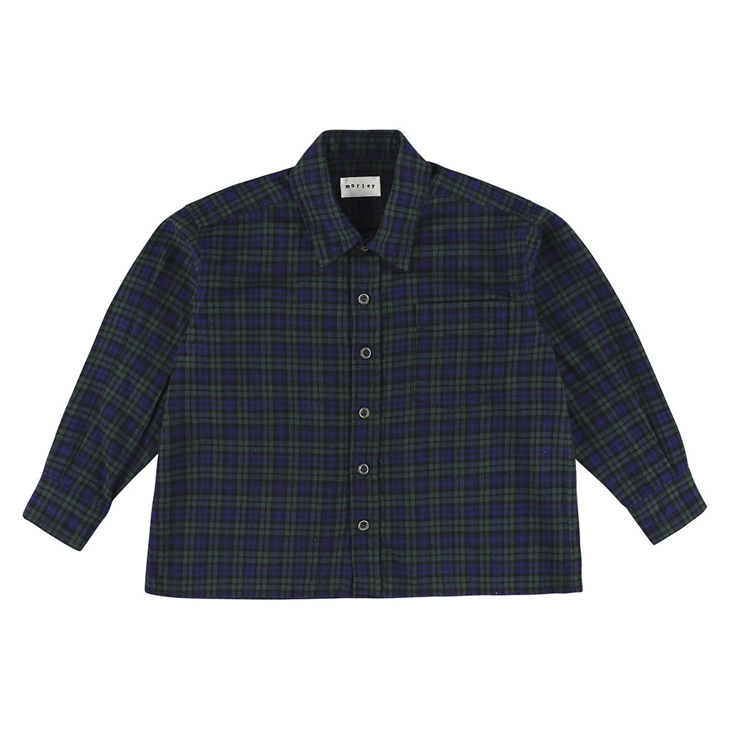 Morley Child Yver Shirt Polo Navy Blue Checks