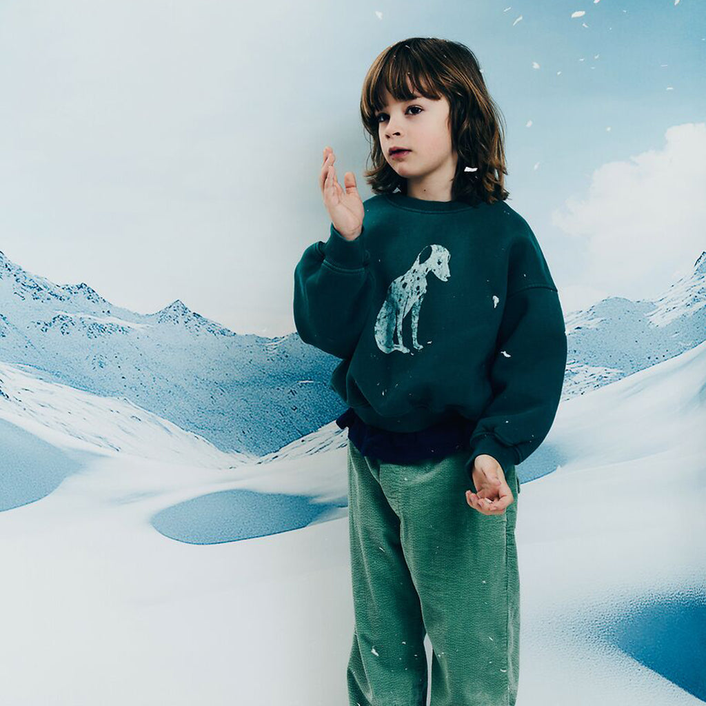 Morley Child Zaragoza Sweatshirt Dalmatier Print Forest Green