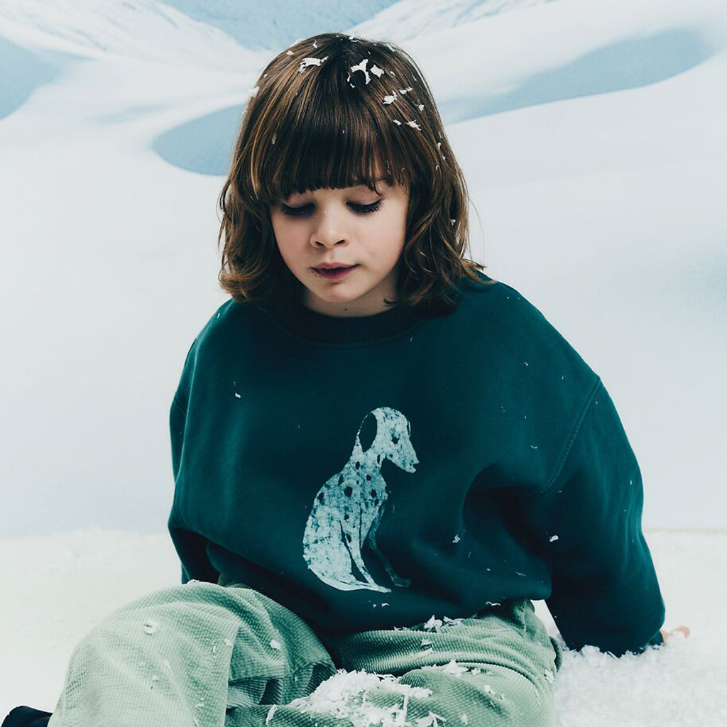 Morley Child Zaragoza Sweatshirt Dalmatier Print Forest Green