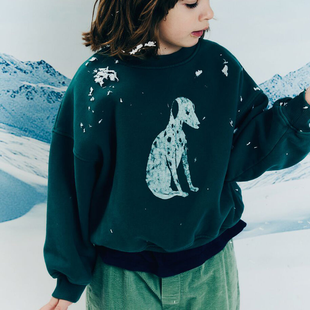 Morley Child Zaragoza Sweatshirt Dalmatier Print Forest Green