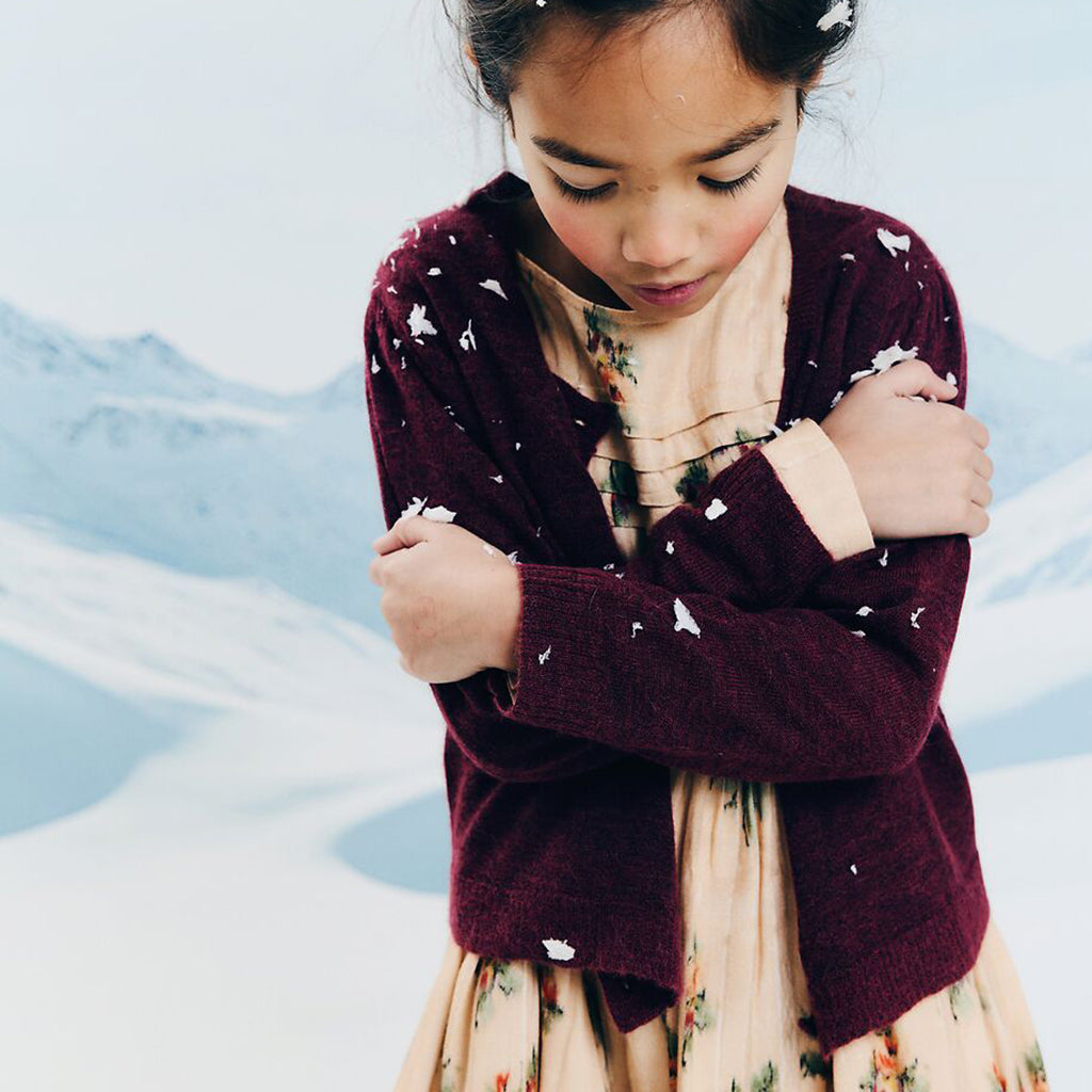 Morley Child Zerah Cardigan Bordeaux Red