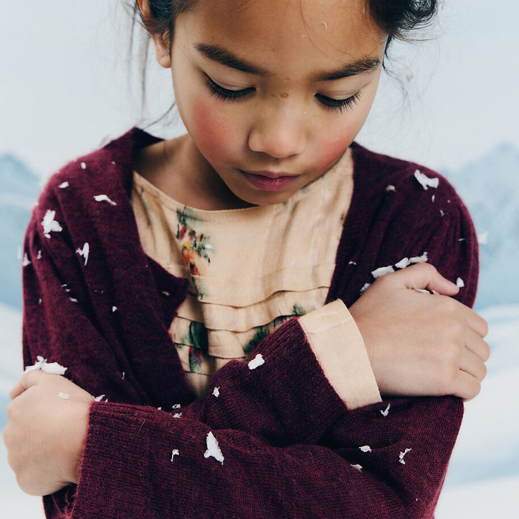 Morley Child Zerah Cardigan Bordeaux Red