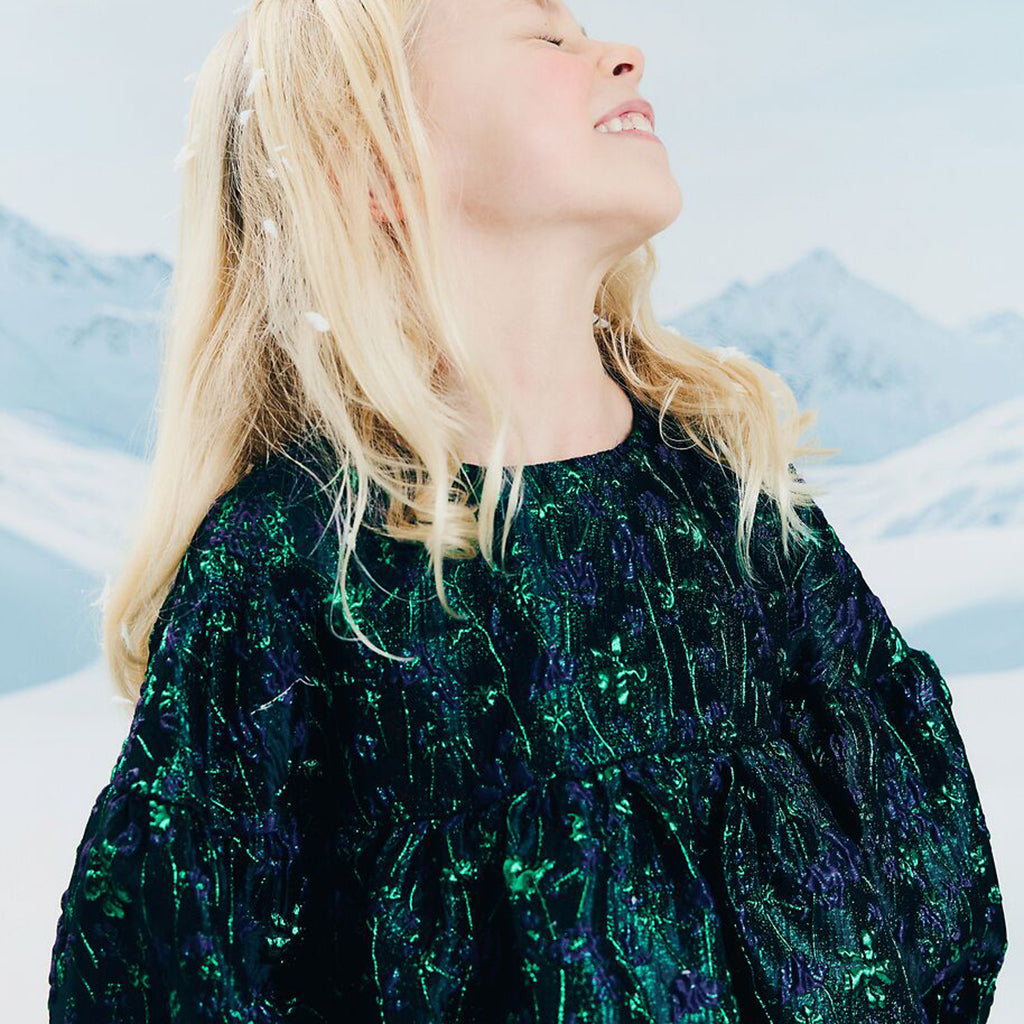 Morley Child Zeyneb Dress Yem Green Print