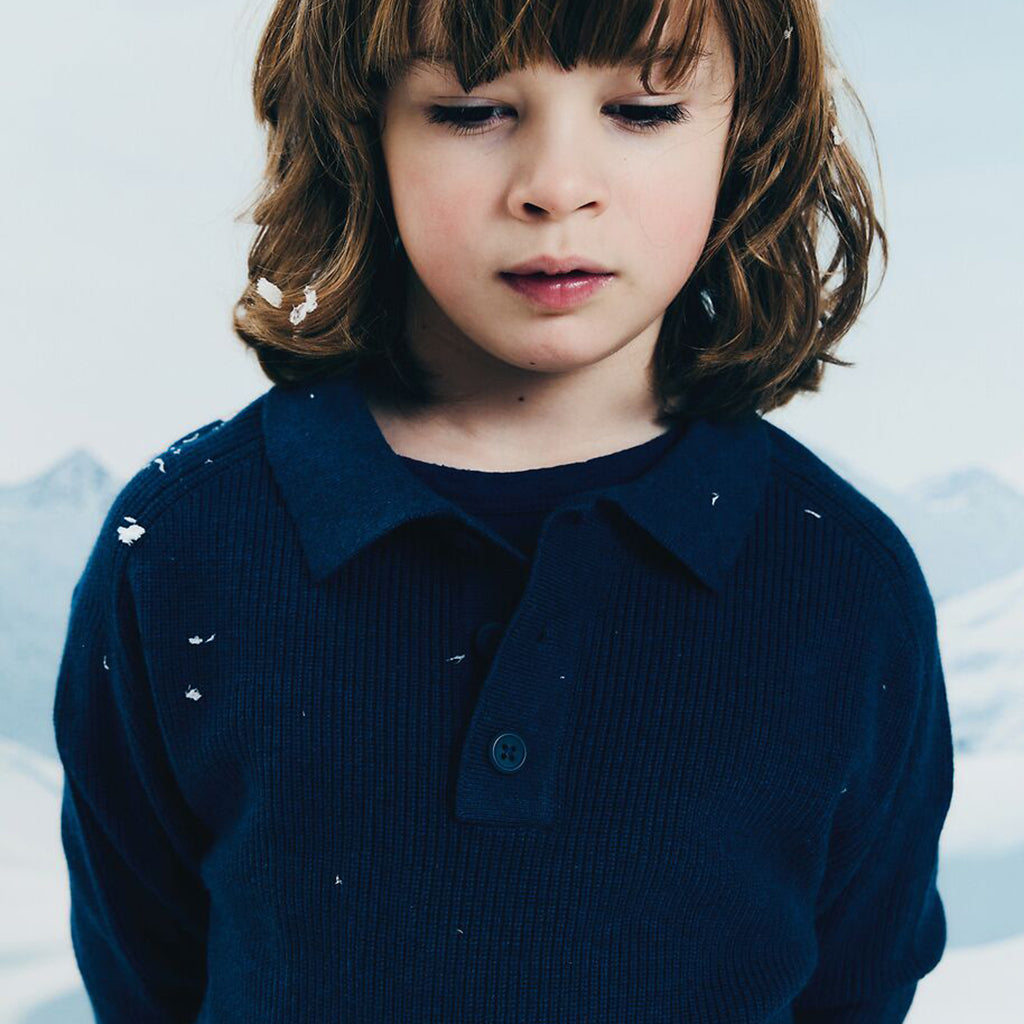 Morley Child Zietse Polo Sweater Azimuth Navy Blue