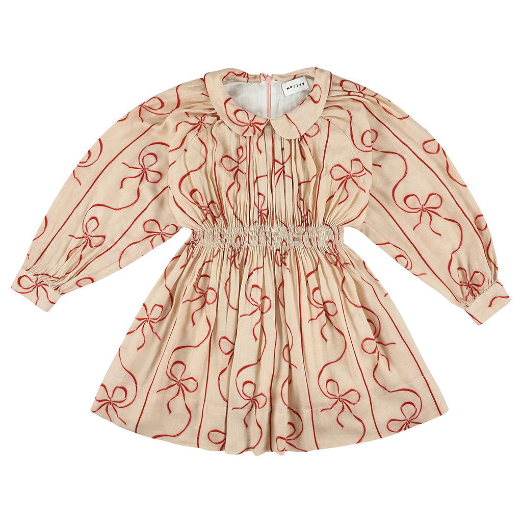 Morley Child Zola Dress Bows Print Rose Pink