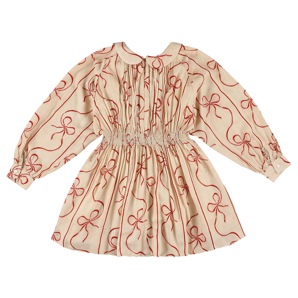 Morley Child Zola Dress Bows Print Rose Pink