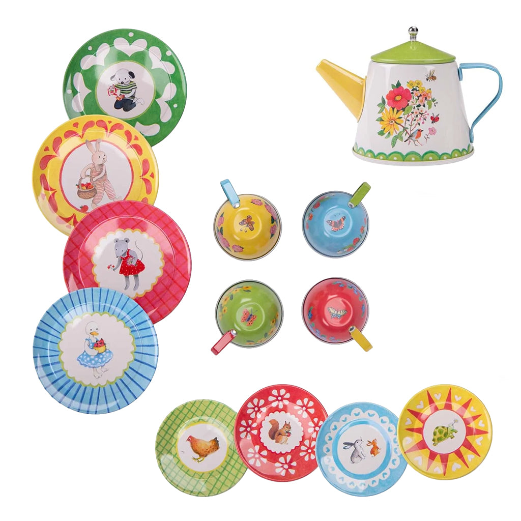 Moulin Roty Grande Famille Metal Tea Set