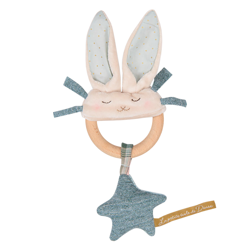 Moulin Roty La Petite École De Danse Rabbit Wooden Ring Rattle