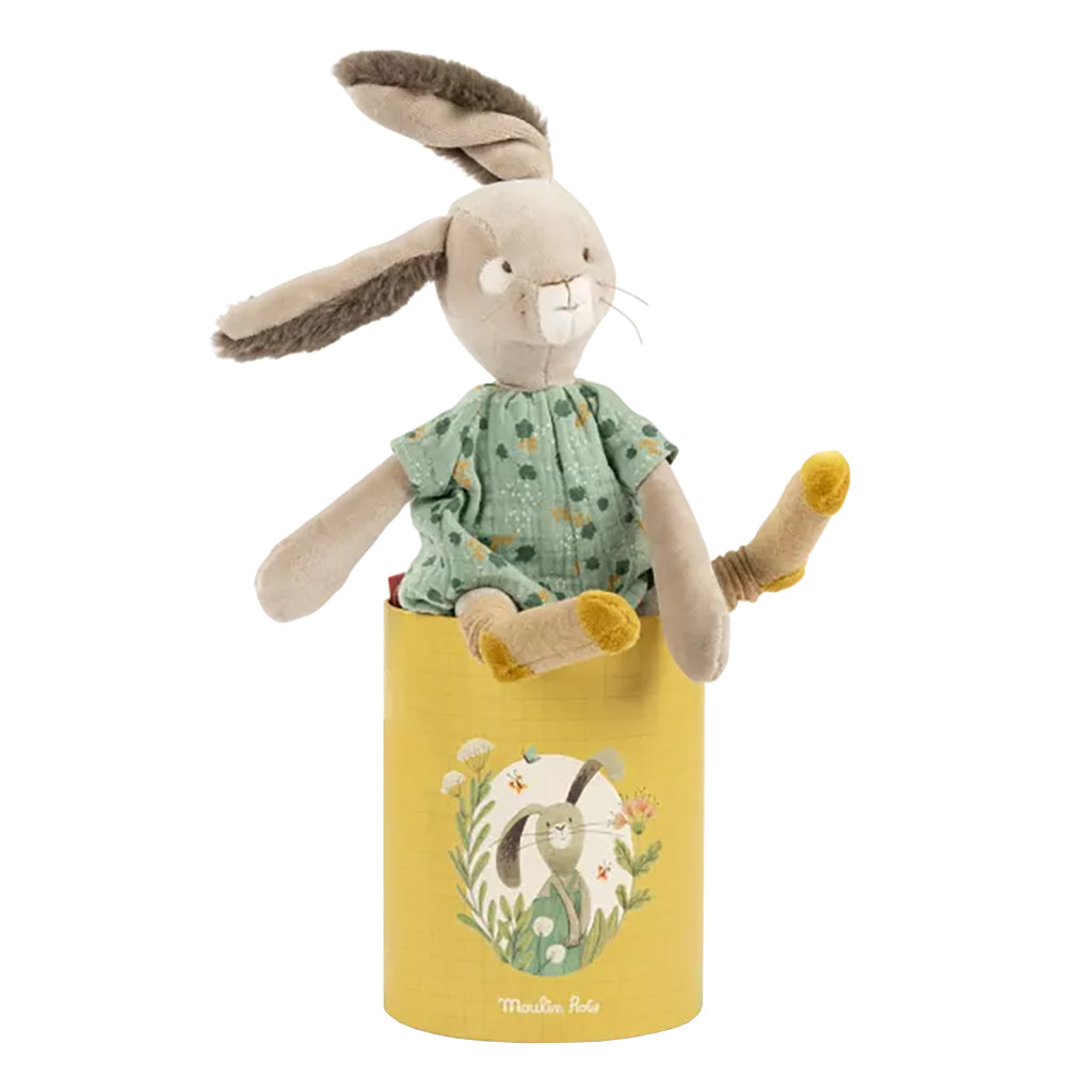 Moulin Roty Trois Petits Lapins Sage Rabbit Soft Toy In Box