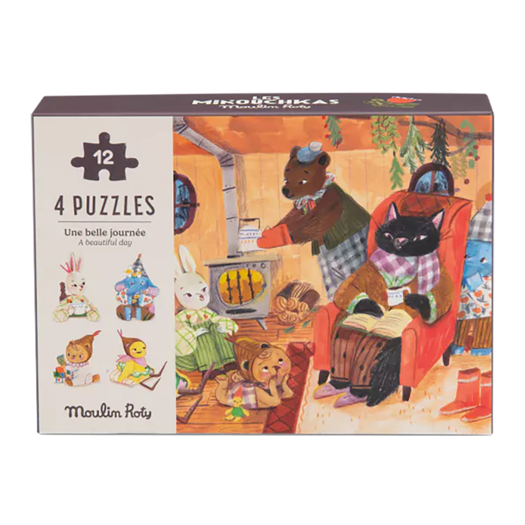Moulin Roty Les Minouchkas A Beautiful Day Set Of Four Puzzles