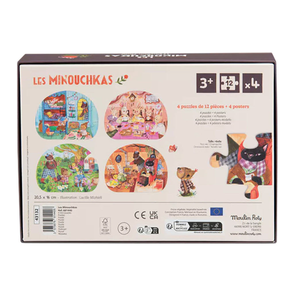 Moulin Roty Les Minouchkas A Beautiful Day Set Of Four Puzzles